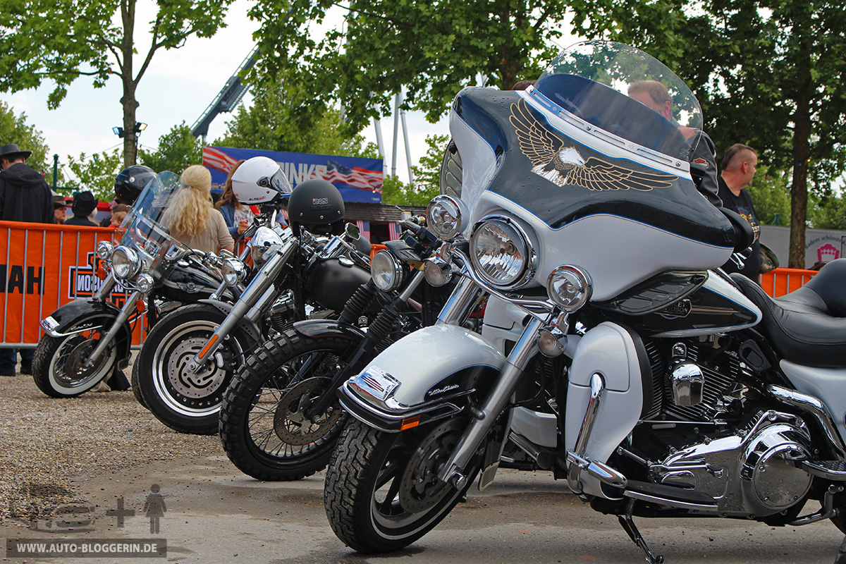 Motorräder bei dem US-Car- & Harley-Treffen in Europa-Park